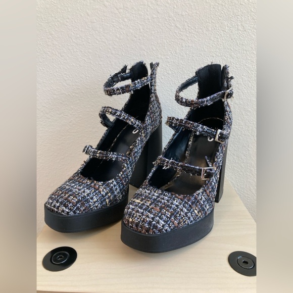 Mix No. 6 Shoes - Mix No. 6 Tweed Multi-Color Platform Shoes